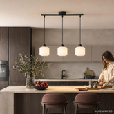 ESTILO lampa wisząca czarny 3x40W E27 klosz biały