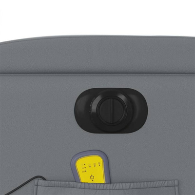 vidaXL Rozkładany fotel masujący, elektryczny, szary, sztuczna skóra