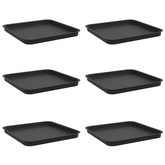 Kwadratowa Taca na Kwiaty 6 pcs Czarny 32 x 32 x 2,5 cm