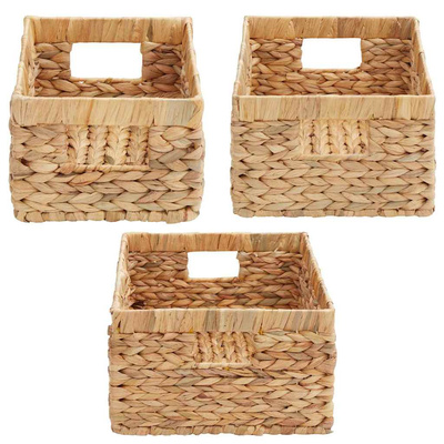 Kosze do przechowywania 3 pcs Naturalny Hiacynt wodny