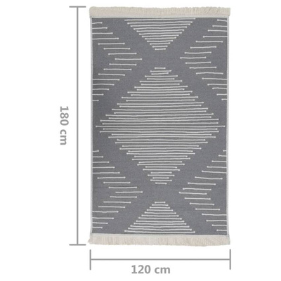vidaXL Dywanik, ciemnoszary, 120x180 cm, bawełniany