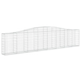 Kosze gabionowe, 7 szt, 400x30x80/100 cm, galwanizowane żelazo