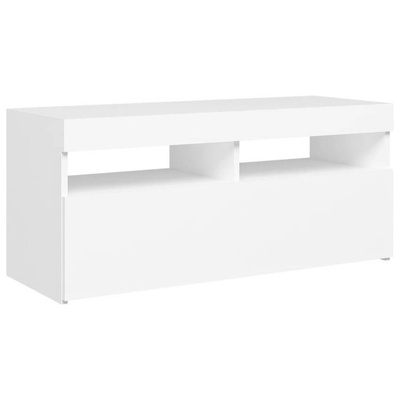 vidaXL Szafka pod TV z oświetleniem LED, biała, 90x35x40 cm