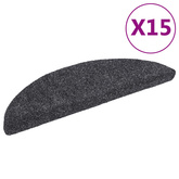 Maty na schody samoprzylepne 15 szt. 56x17x3 cm Ciemnoszary półokrągły