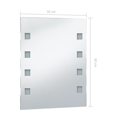 vidaXL Ścienne lustro łazienkowe z LED, 50 x 60 cm