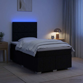 Łóżko z box spring LED z materacem Czarny 120 x 200 cm tkanina
