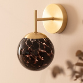 Kinkiet złoty Czarna Szklana Kula E14 Abruzzo Sfero