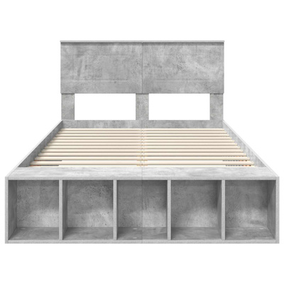 Ramka łóżka Betonowy szary 120 x 190 cm Drewno inżynieryjne