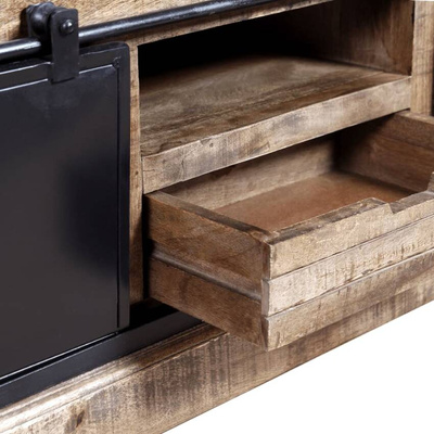 vidaXL Szafka pod TV, drewno mango, przesuwane drzwiczki, 110x30x45 cm