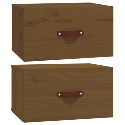 vidaXL Szafki nocne, wiszące, 2 szt., 40x29,5x22 cm, miodowy brąz