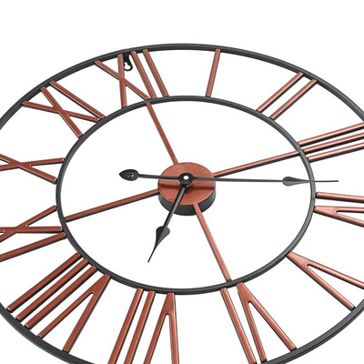 vidaXL Zegar ścienny, metal, 58 cm, czerwony