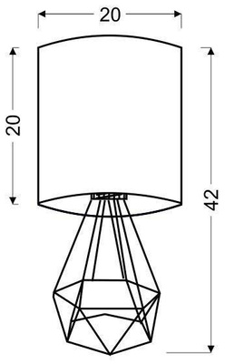 Lampka nocna Graf kremowa z abażurem metalowa lampa stołowa