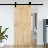 Drzwi NARVIK 95 x 210 cm Lite Drewno Sosnowe (Nieobrobione)