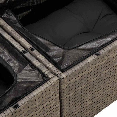 Sofa Ogrodowa z poduszką Szary 124 x 62 x 69 cm polirattan