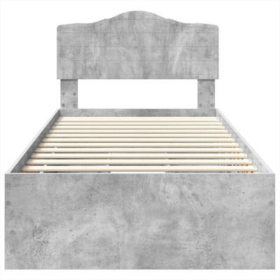 Ramka łóżka Betonowy szary 75 x 190 cm Drewno inżynieryjne