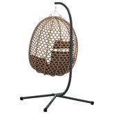 Wiszące krzesło jajo kawowy 104 x 100 x 191 cm polirattan