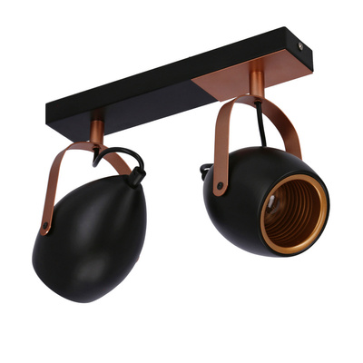 Lampa czarno-miedziana regulowana spot E14 2x40W Anica 92-81797