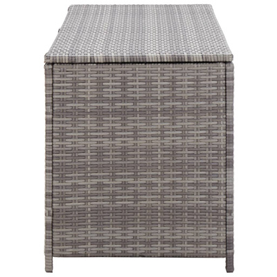 Skrzynia ogrodowa, szara, 150 x 50 x 60 cm, rattan PE