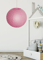 Abażur papierowy różowy w kropki kula 35cm Kokon Candellux 70-94028