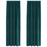 Zasłony zaciemniające 2 pcs Ciemna zieleń 140 x 225 cm Aksamit