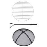 vidaXL Mozaikowe palenisko ze stolikiem, terakota, 68 cm, ceramika