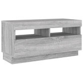 vidaXL Szafka pod TV z oświetleniem LED, szary dąb sonoma, 80x35x40 cm