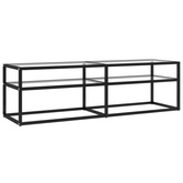 vidaXL Szafka pod TV, bezbarwna, 140x40x40,5 cm, szkło hartowane