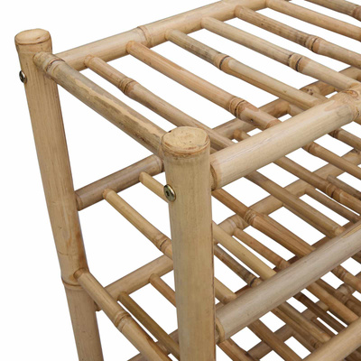 Stojak na buty z półką Naturalny 68 x 28 x 63 cm Bambus