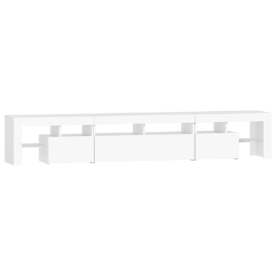 vidaXL Szafka pod TV z oświetleniem LED, biała, 230x36,5x40 cm