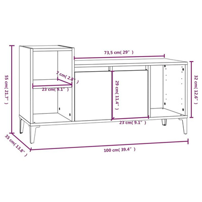 vidaXL Szafka pod TV, wysoki połysk, biała, 100x35x55 cm
