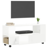 vidaXL Szafka pod TV, wysoki połysk, biała, 102x34,5x43 cm