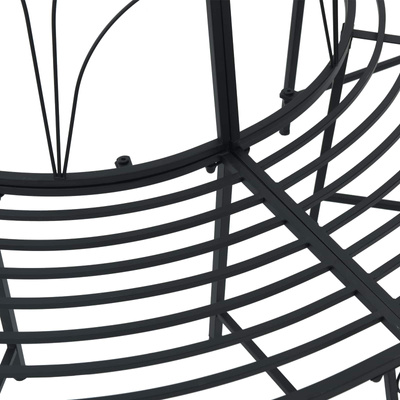 Ławka Drzewna 4 -osobowy 160 x 80 x 89 cm steel Czarny