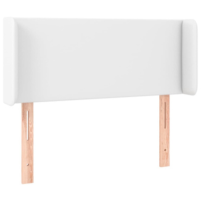 vidaXL Zagłówek do łóżka z LED, biały, 93x16x78/88 cm, sztuczna skóra