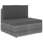 11-cz. ogrodowy zestaw wypoczynkowy, poduszki, szary rattan PE
