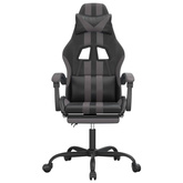 vidaXL Obrotowy fotel gamingowy z podnóżkiem, czarno-szary model standard