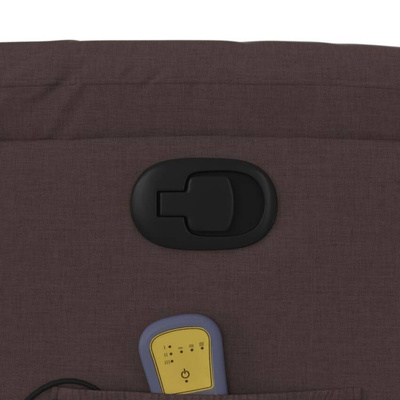 vidaXL Rozkładany fotel masujący, ciemnobrązowy, obity tkaniną