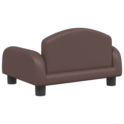 vidaXL Sofa dla dzieci, brązowa, 50x40x30 cm, sztuczna skóra