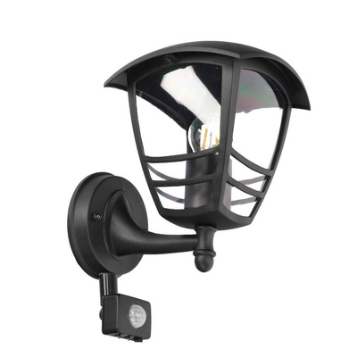 Ogrodowa oprawa elewacyjna kinkiet  z czujnikiem ruchu IMMA BLACK SENSOR E27 czarny IP44 EDO777381 EDO Solutions