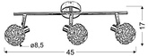Lampa sufitowa COLLAR listwa regulowana 3-punktowa do kuchni metalowa