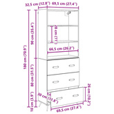 Highboard Stare drewno 69,5 x 34 x 180 cm Drewno inżynieryjne