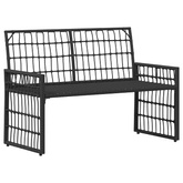 Ławka ogrodowa 2 -Seater 116 x 55 x 82 cm Stal i poli rattan