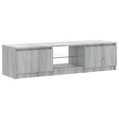 vidaXL Szafka pod TV, z LED, szary dąb sonoma, 140x40x35,5 cm