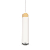 Claro lampa wisząca biały 1x15W GU10 klosz biały+drewniany 31-27764
