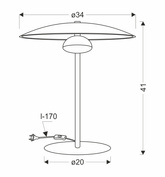 Lampa stołowa LUND w stylu skandynawskim – biały klosz talerz - minimalistyczna lampa do salonu i sypialni