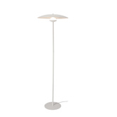 Lampa stojąca LUND w stylu skandynawskim – biały klosz talerz - nowoczesna lampa podłogowa LED