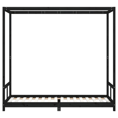 vidaXL Rama łóżka, czarna, 80x200 cm, lite drewno sosnowe