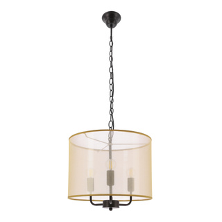 PACIFICA lampa wisząca czarny 3x40W E14 abażur złoty