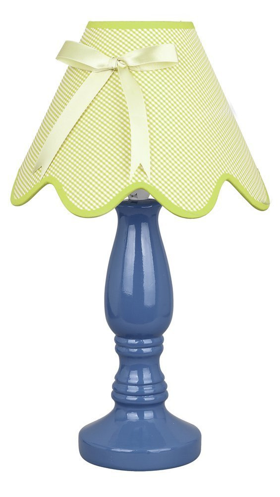 Lampka nocna Lola ceramiczna niebieska z abażurem E14 Candellux