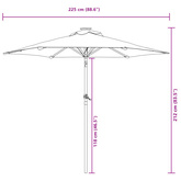 Parasol ogrodowy na stalowym słupku, biały, 225x225x212 cm