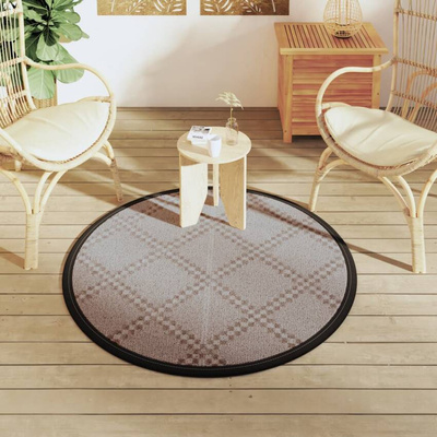 vidaXL Dywan na zewnątrz, brązowy, Ø120 cm, PP